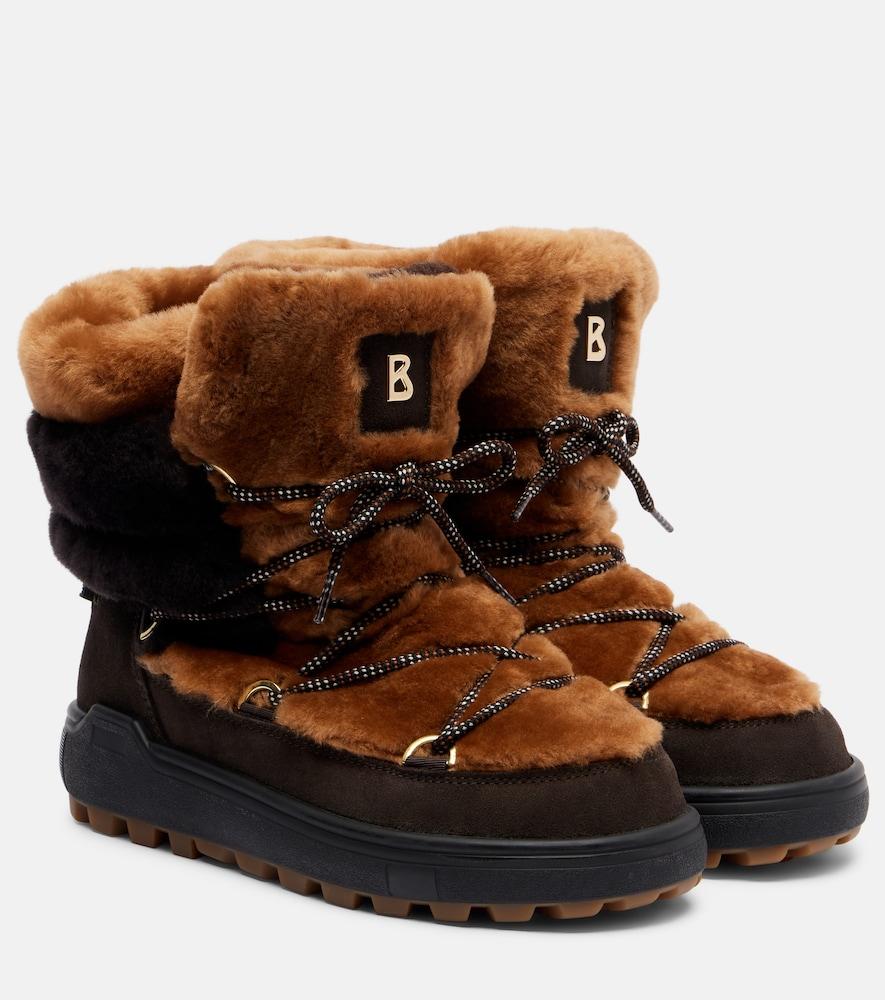 bogner chamonix shearling and suede snow boots
