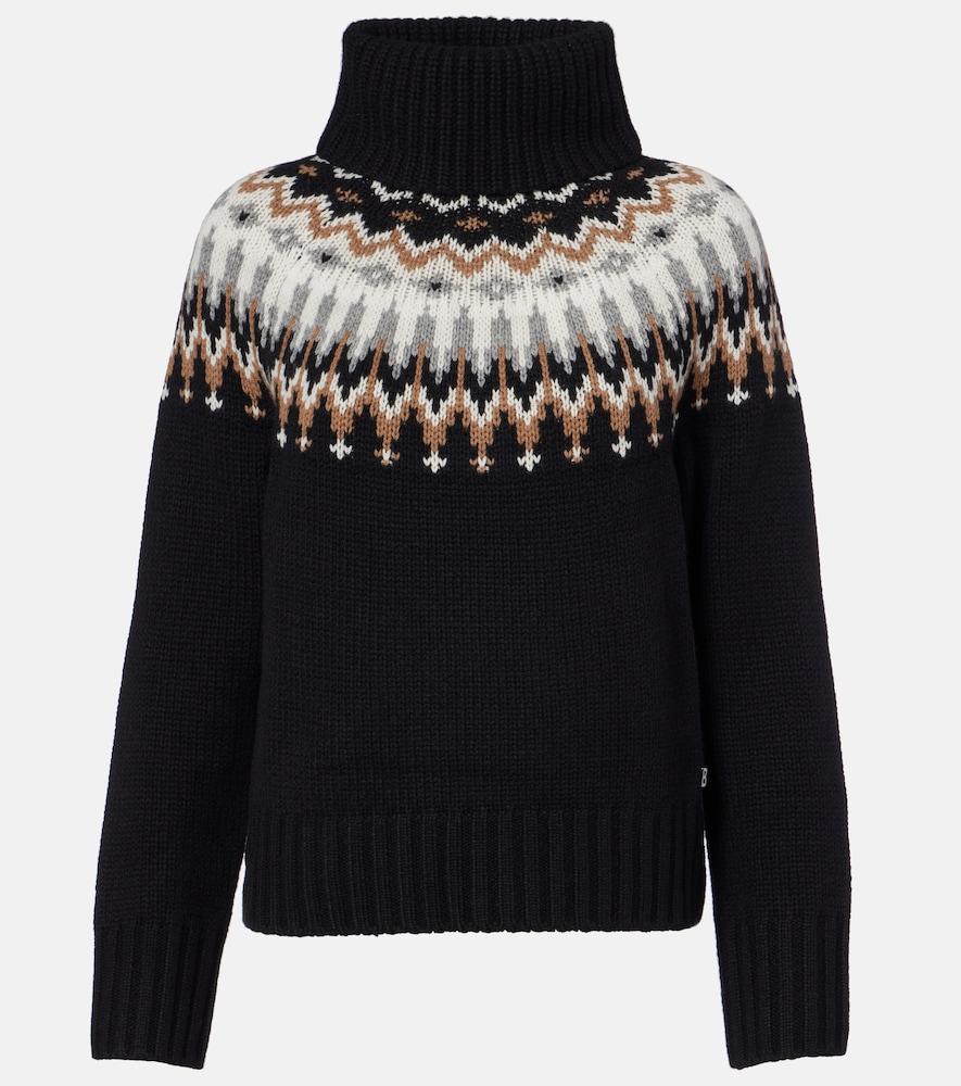 bogner ingrid jacquard cashmere turtleneck sweater