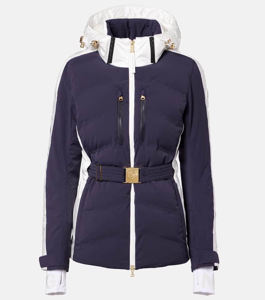 bogner kira belted hooded down ski jacket