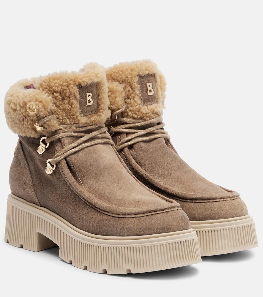 bogner turin suede and shearling lace