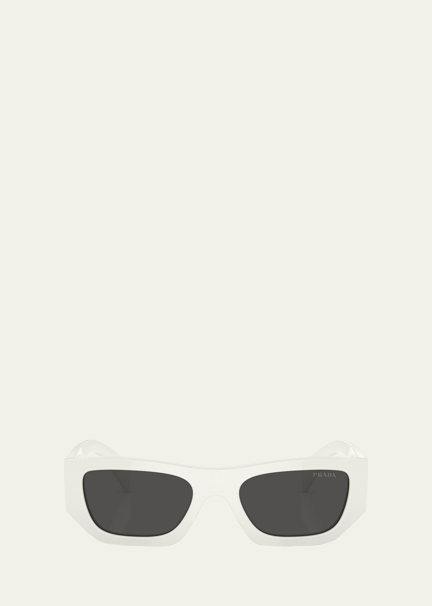 bold acetate & plastic rectangle sunglasses