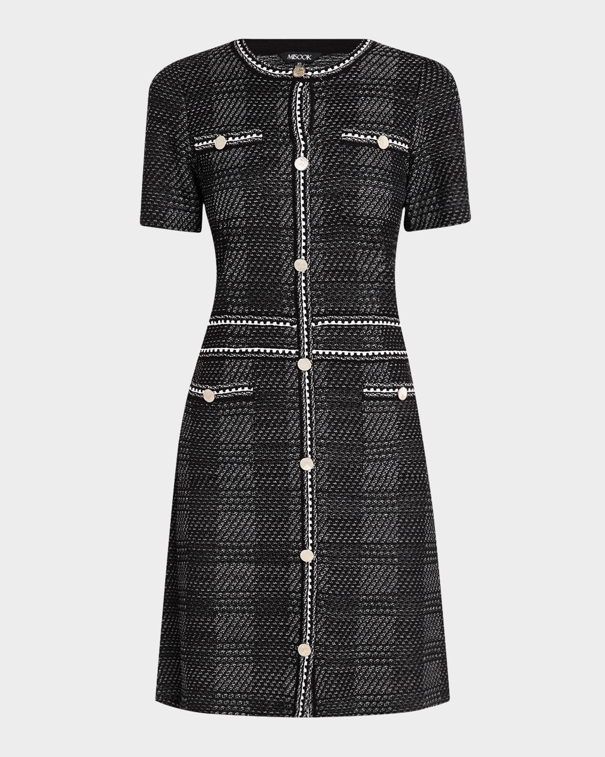 bold plaid knit sheath dress - modern fit