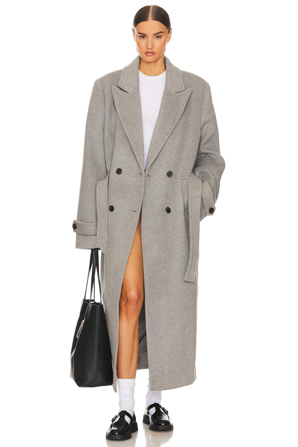 bold shoulder long coat
