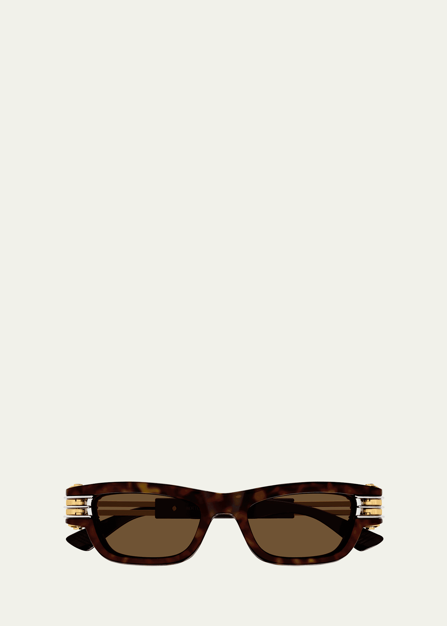 bolt havana plastic rectangle sunglasses
