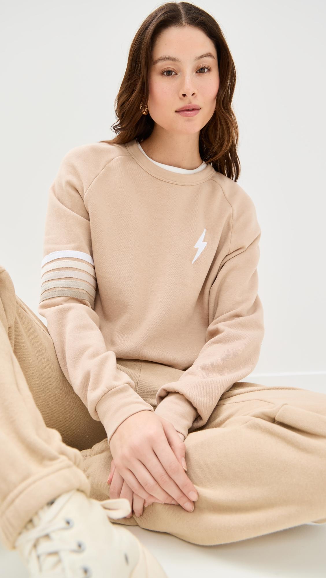 bolt rugby stitch cropped crew sweatshirt