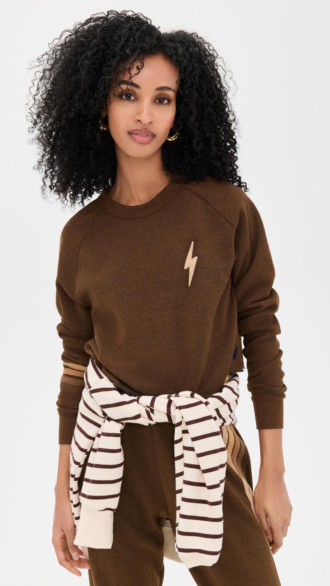 bolt rugby stitch cropped crew sweatshirt