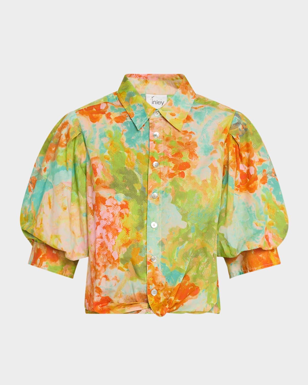 bomba floral-print cotton top