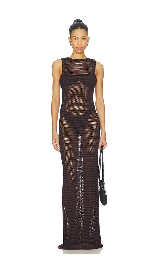 bond eye asher maxi dress in black,chocolate.