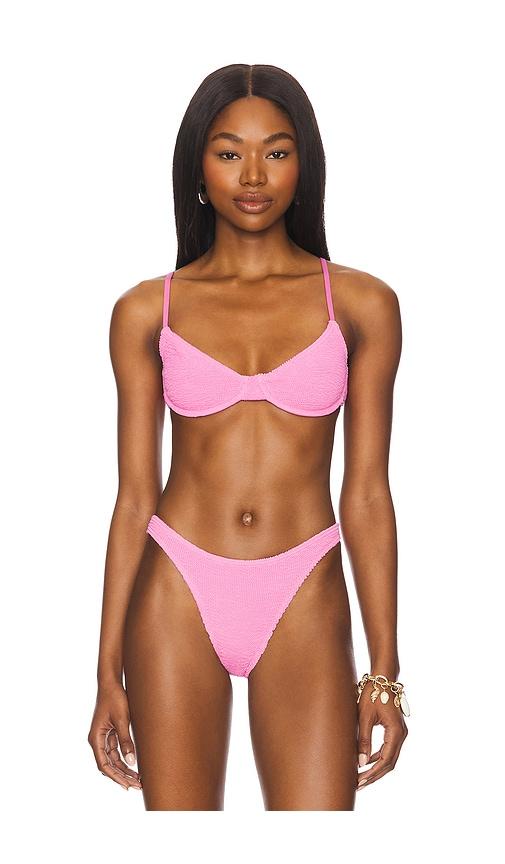 bond eye gracie balconette bikini top in pink.