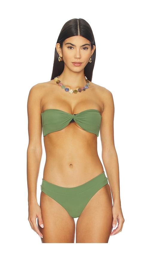 bond eye ora bandeau bikini top in black,green.