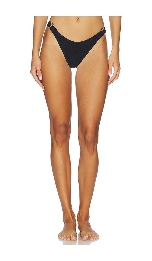 bond eye ring scene brief bikini bottom in black.