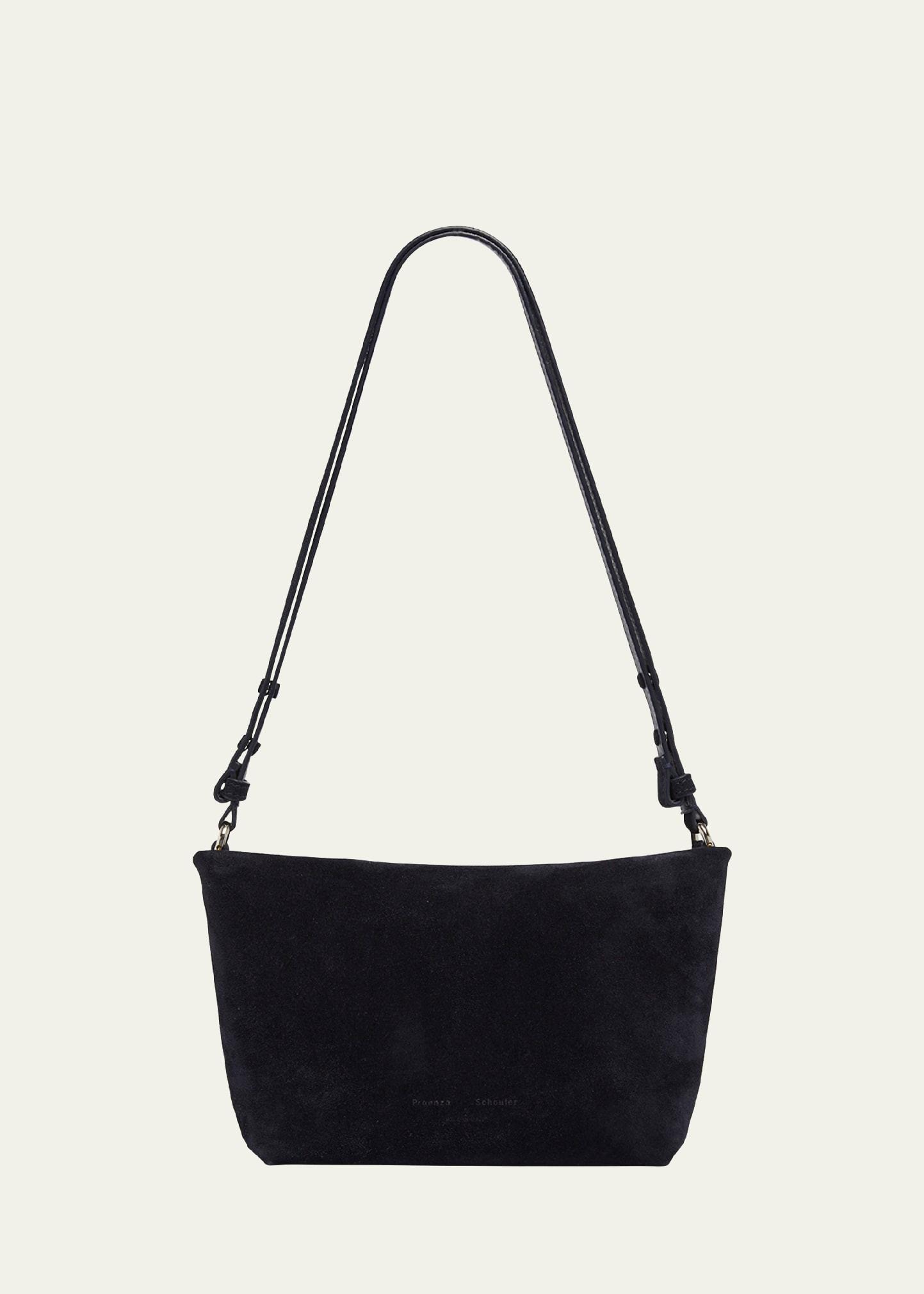 bond zip suede shoulder bag