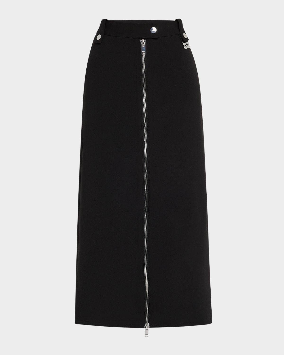 bonded crepe midi skirt
