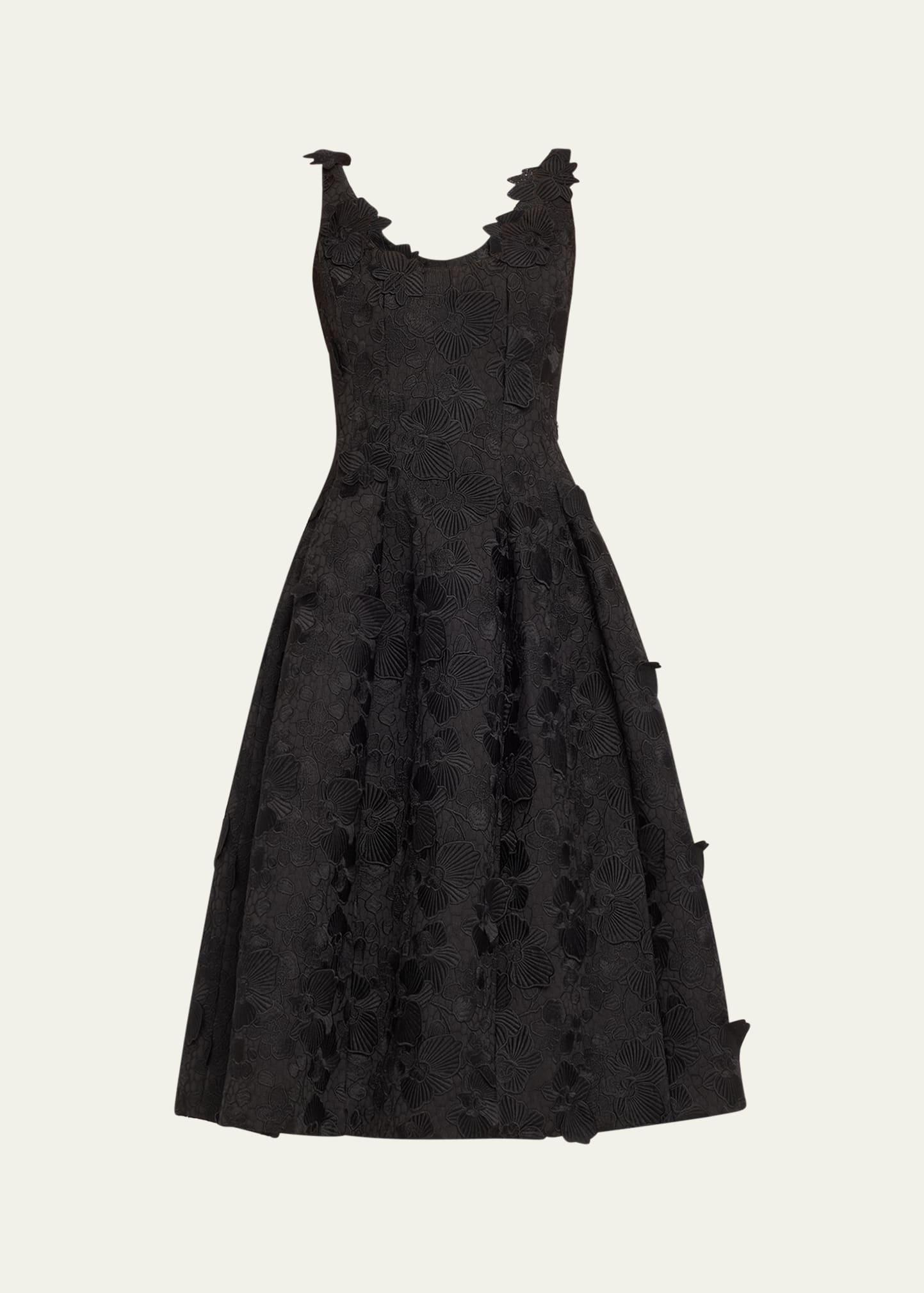 bonded orchids guipure midi dress