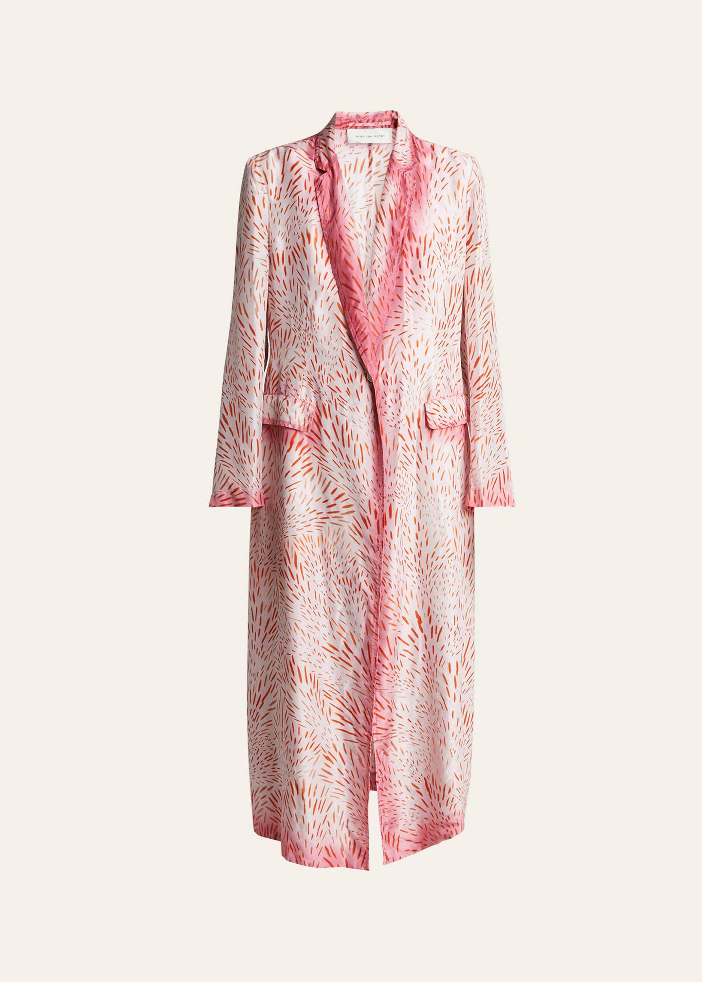 bongo single-breasted long silk jacket