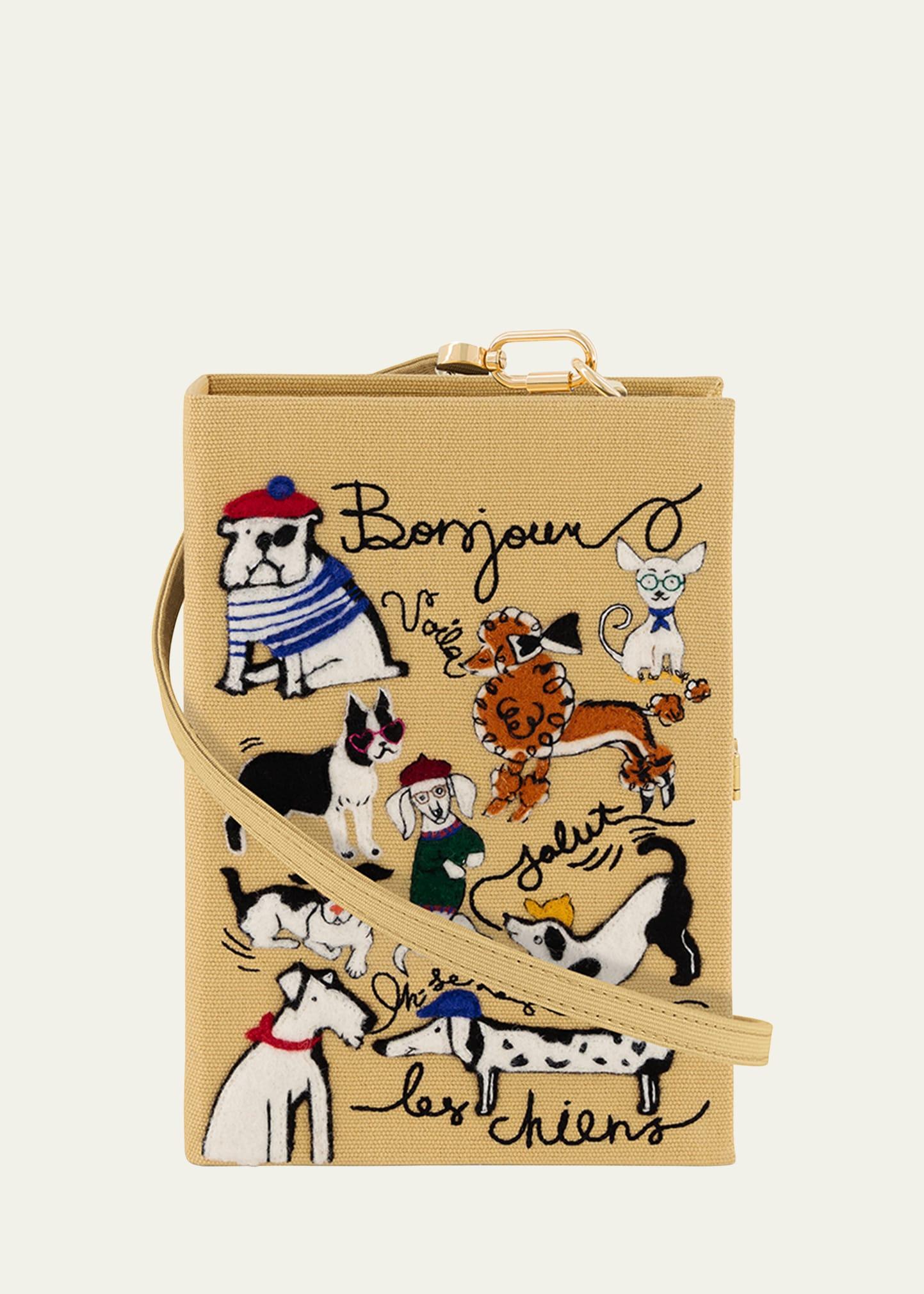 bonjour les chiens book clutch bag