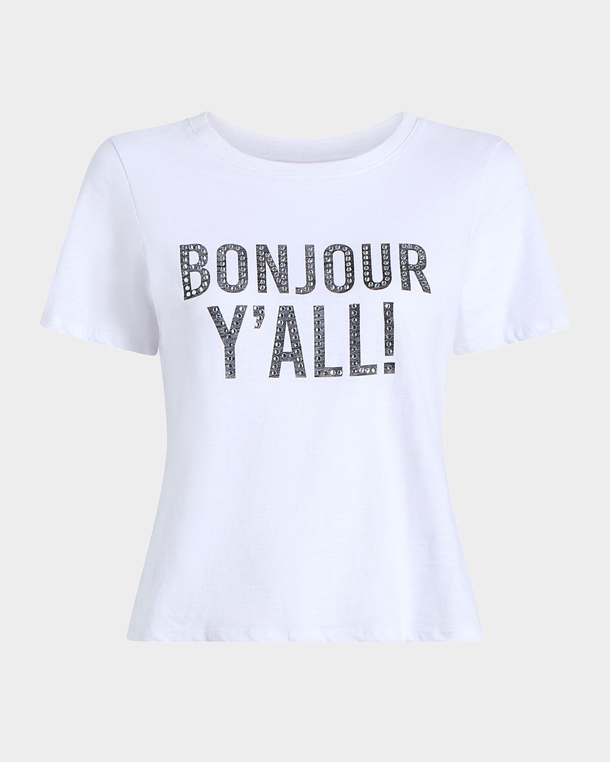 bonjour y'all embellished shrunken tee