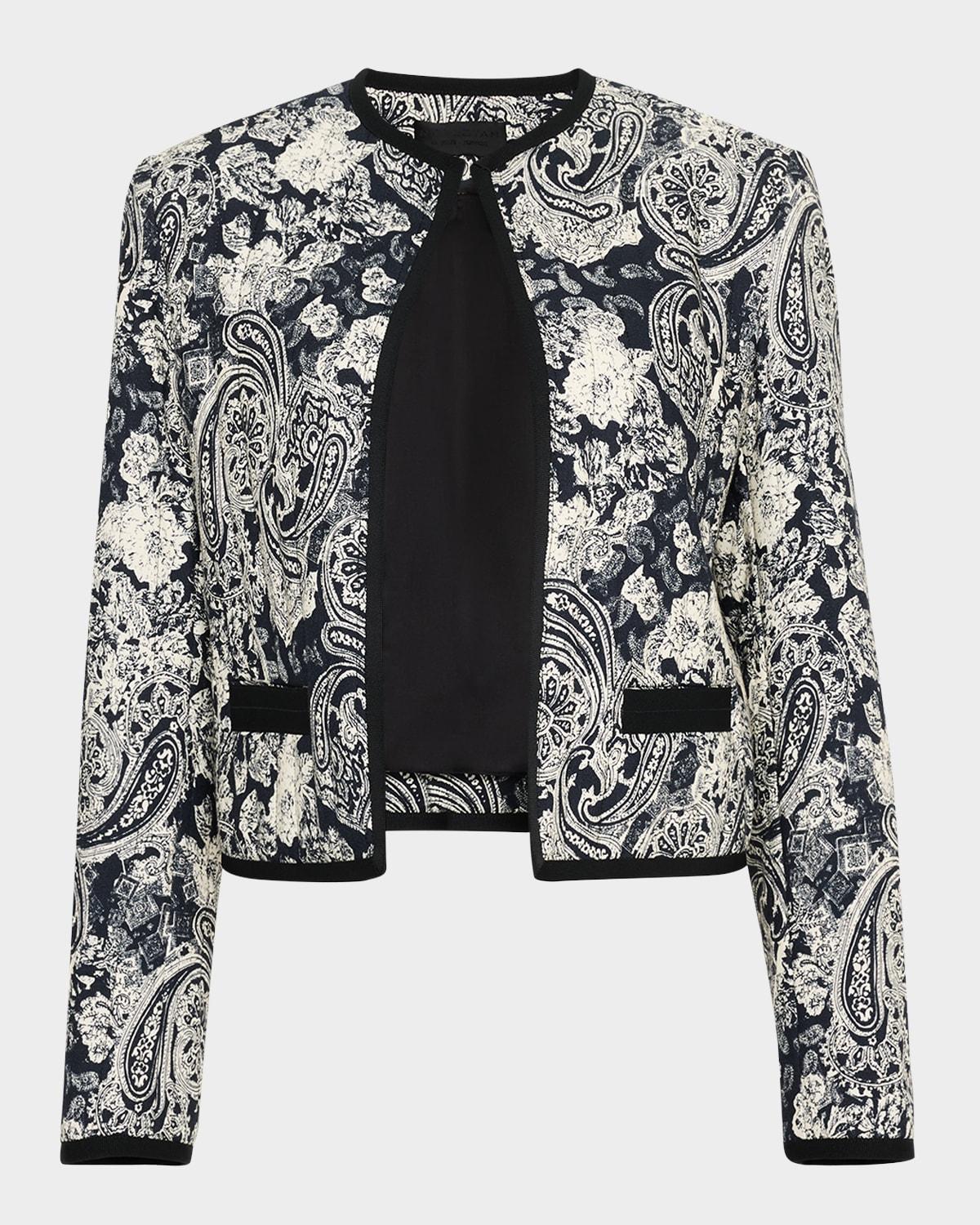 bono paisley open-front jacket