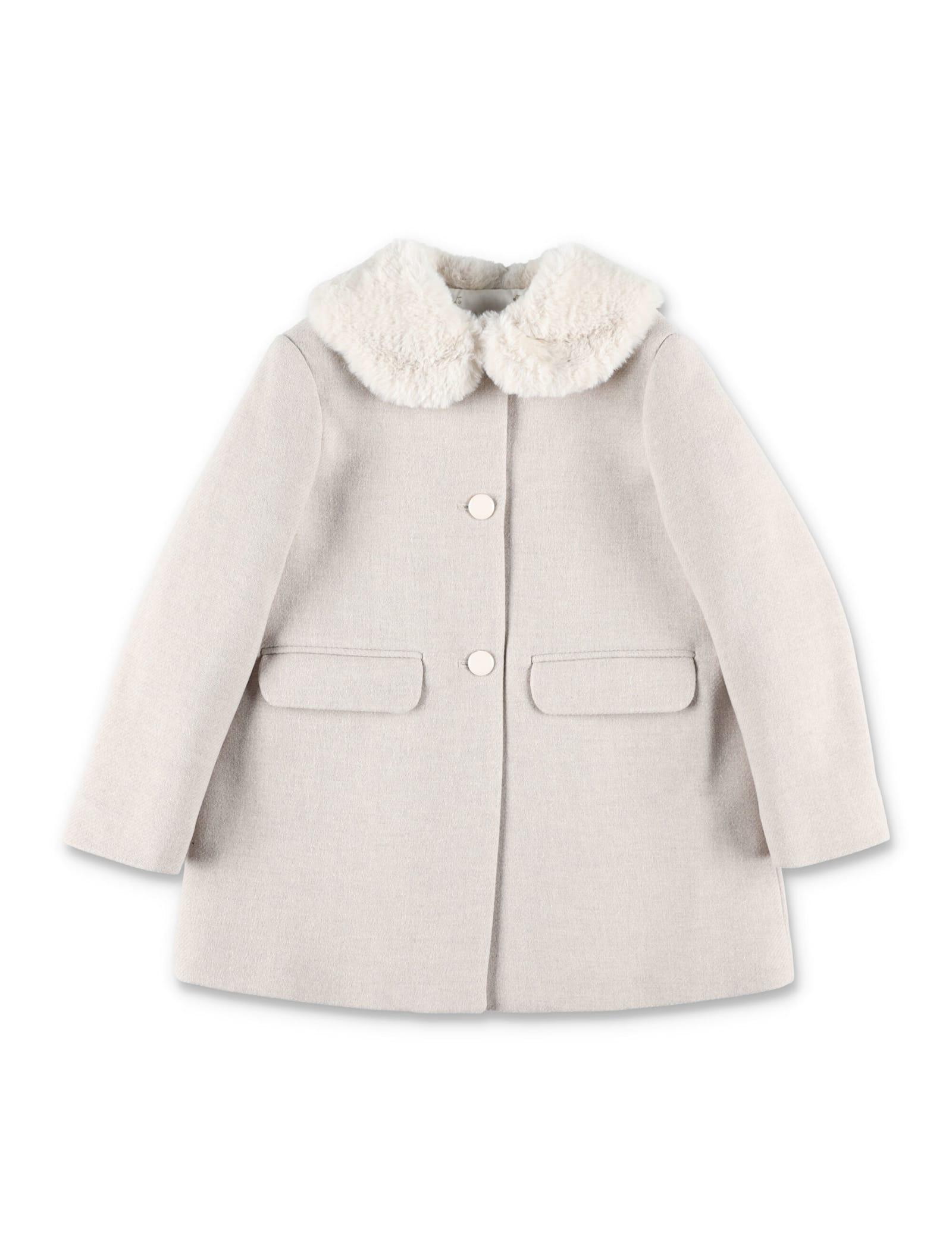 bonpoint favorite girls wool coat with faux fur collar
