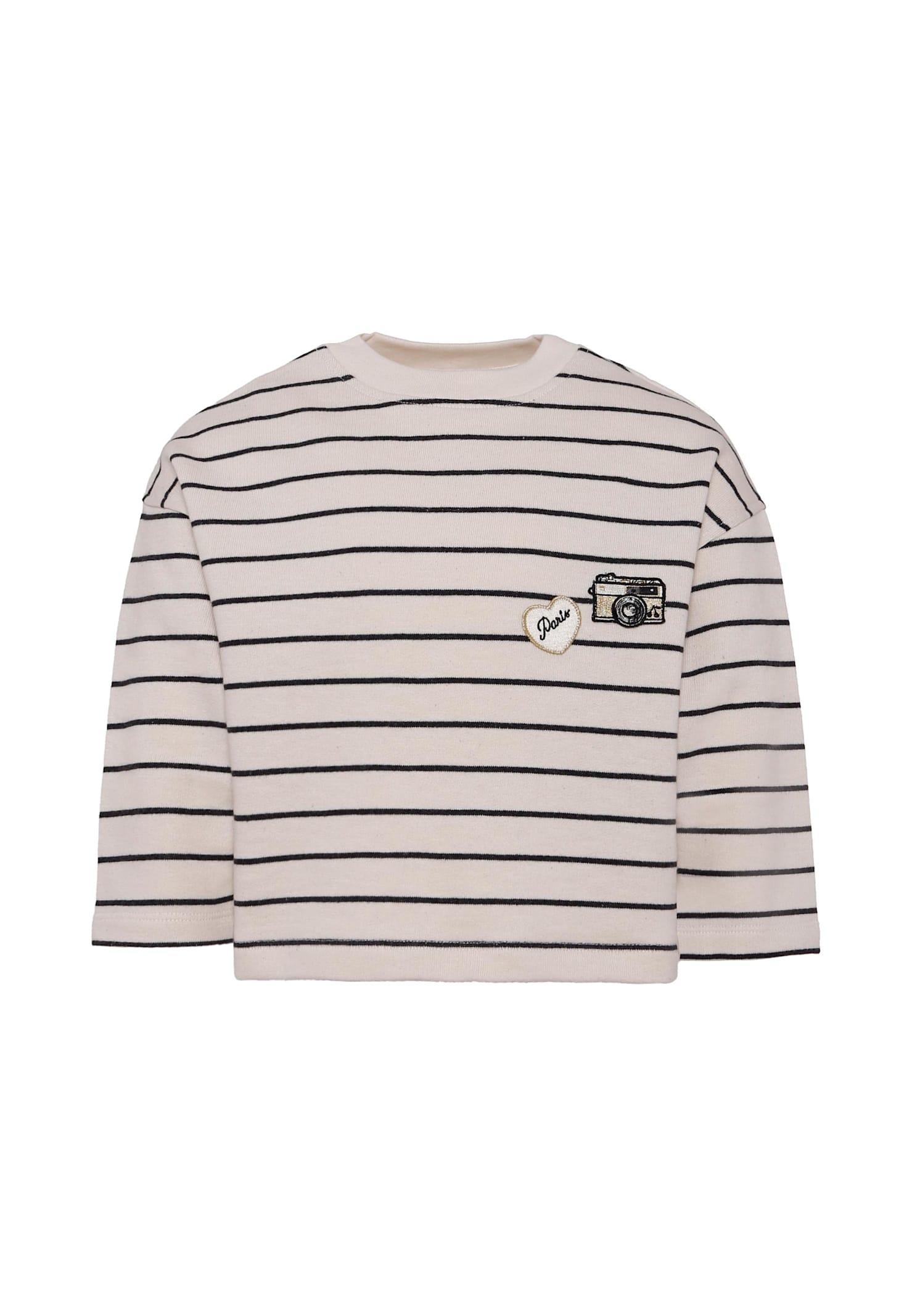 bonpoint ivory sweatshirt for girl with camera