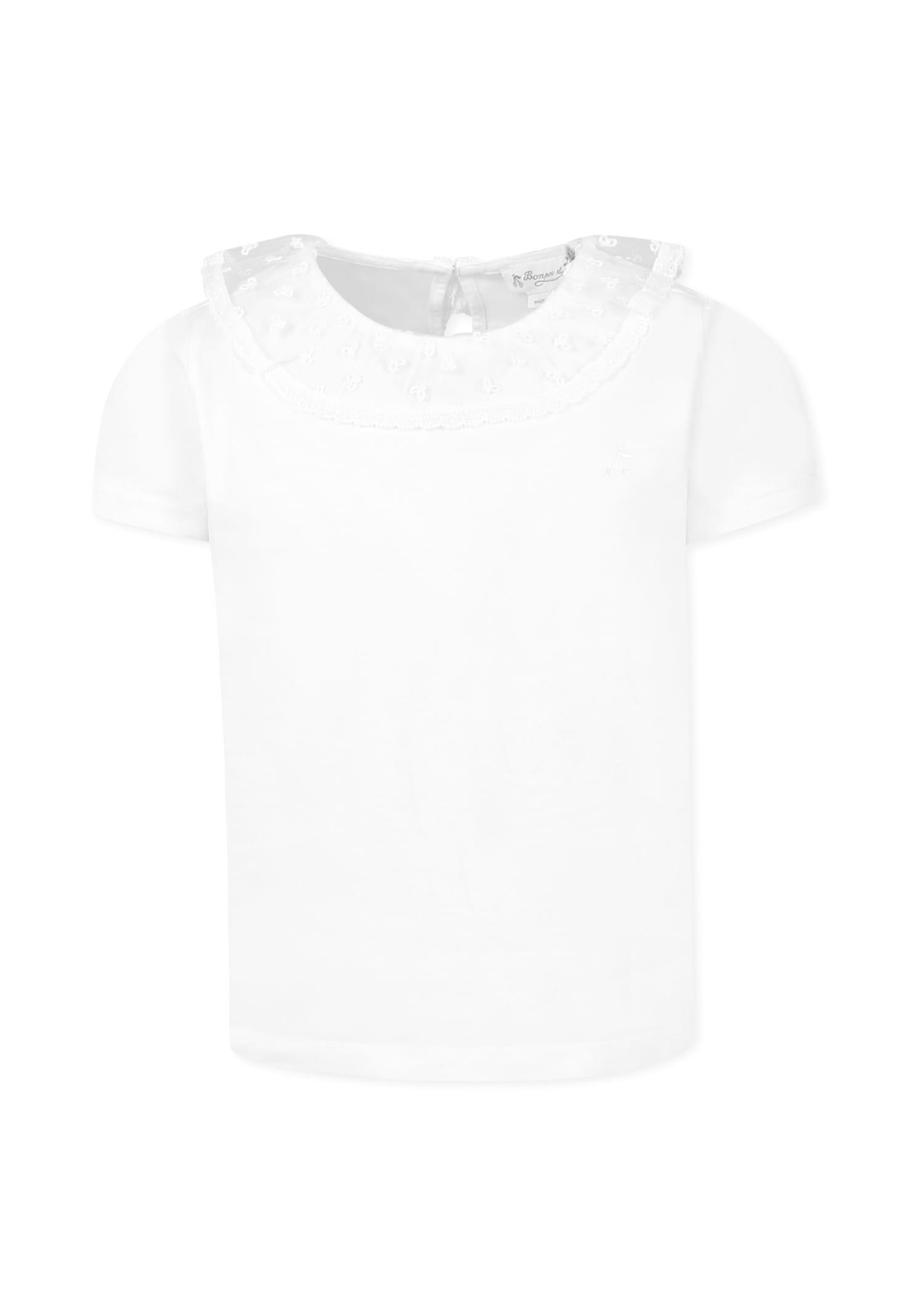 bonpoint ivory t-shirt for girl with cherries