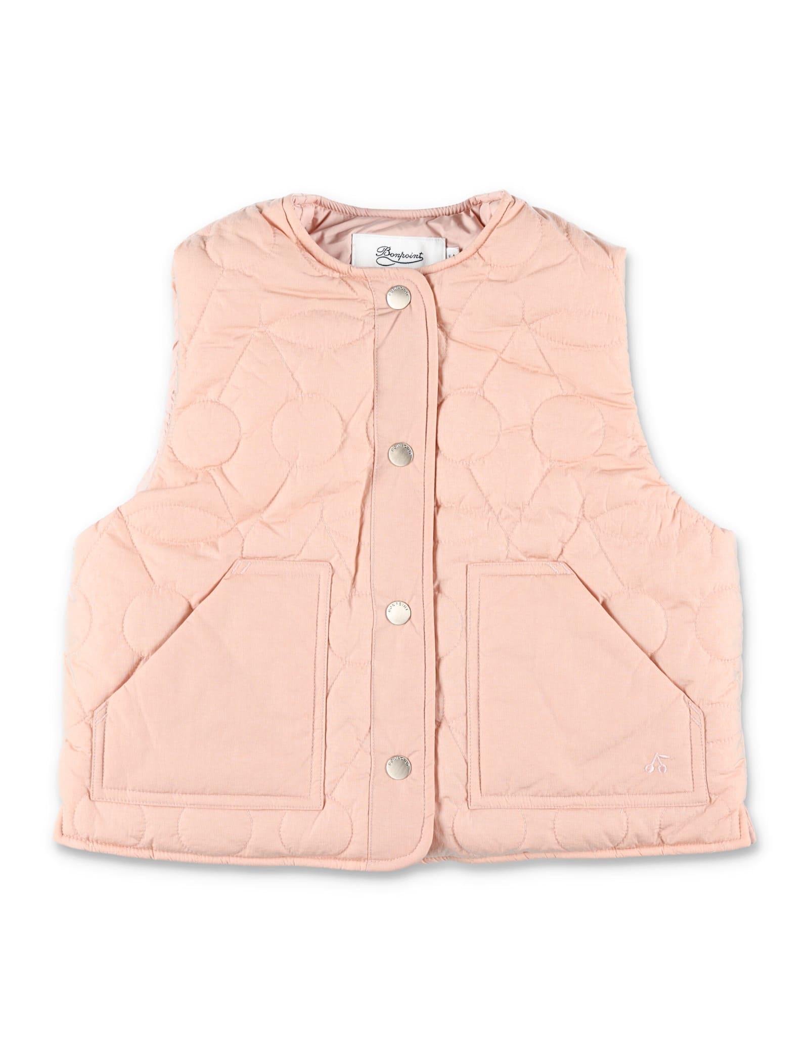 bonpoint jilian quilted pink vest