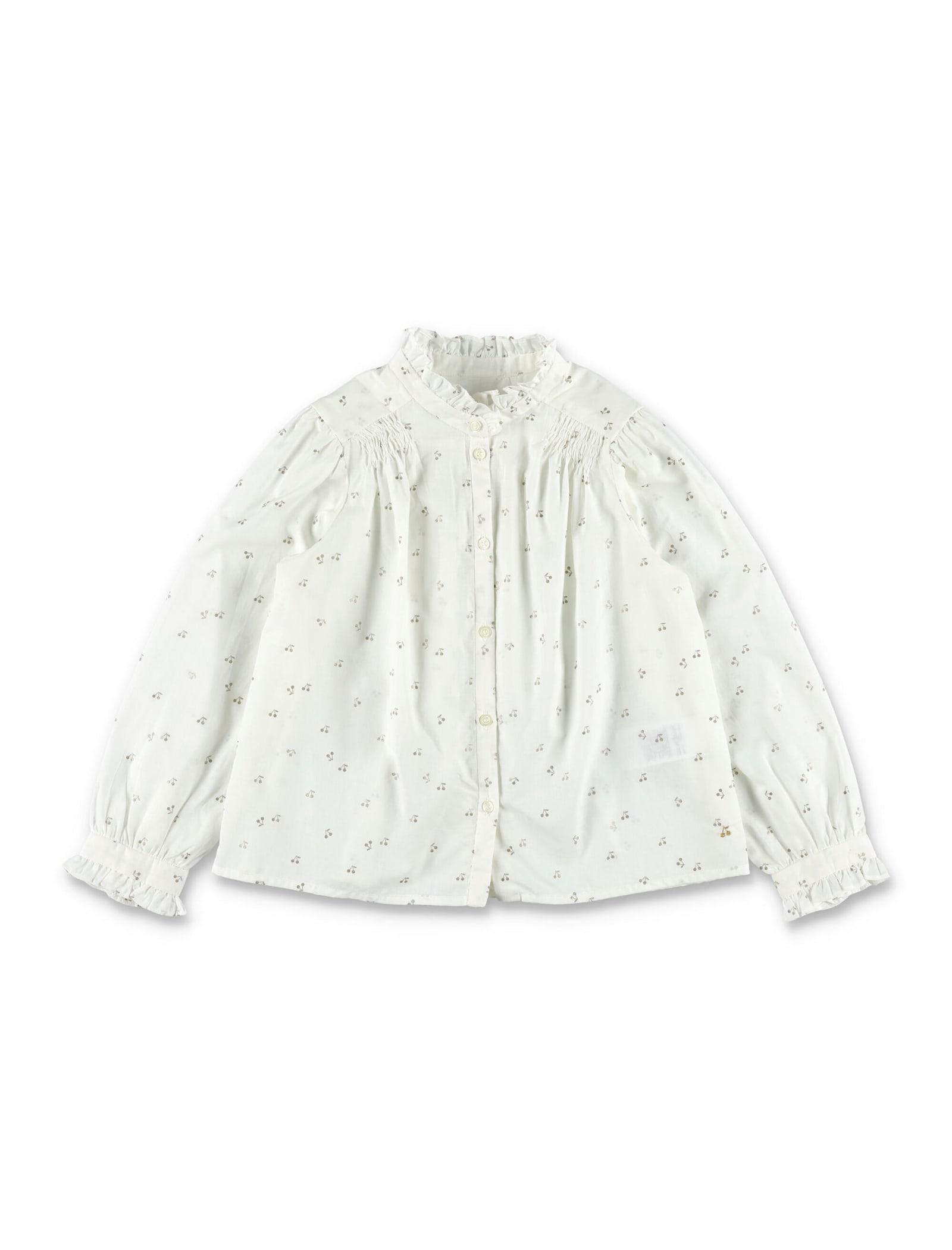 bonpoint jorja blouse in cotton voile with golden embroidery