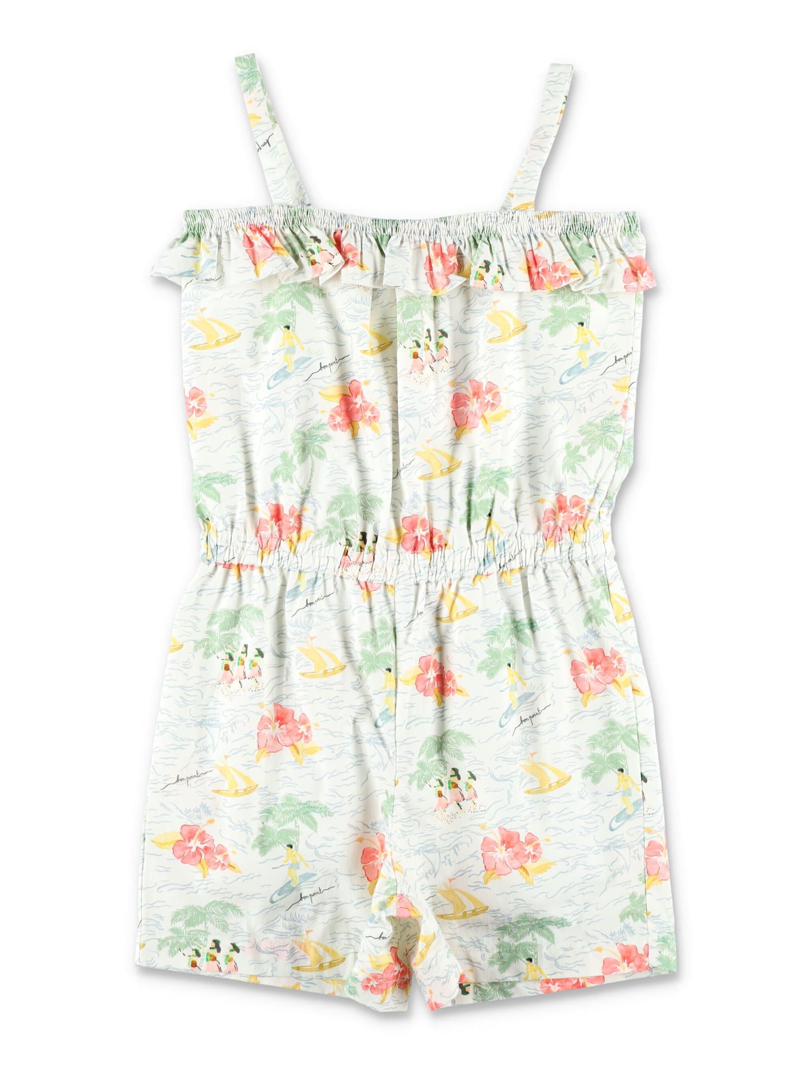 bonpoint kid - agrume printed poplin romper