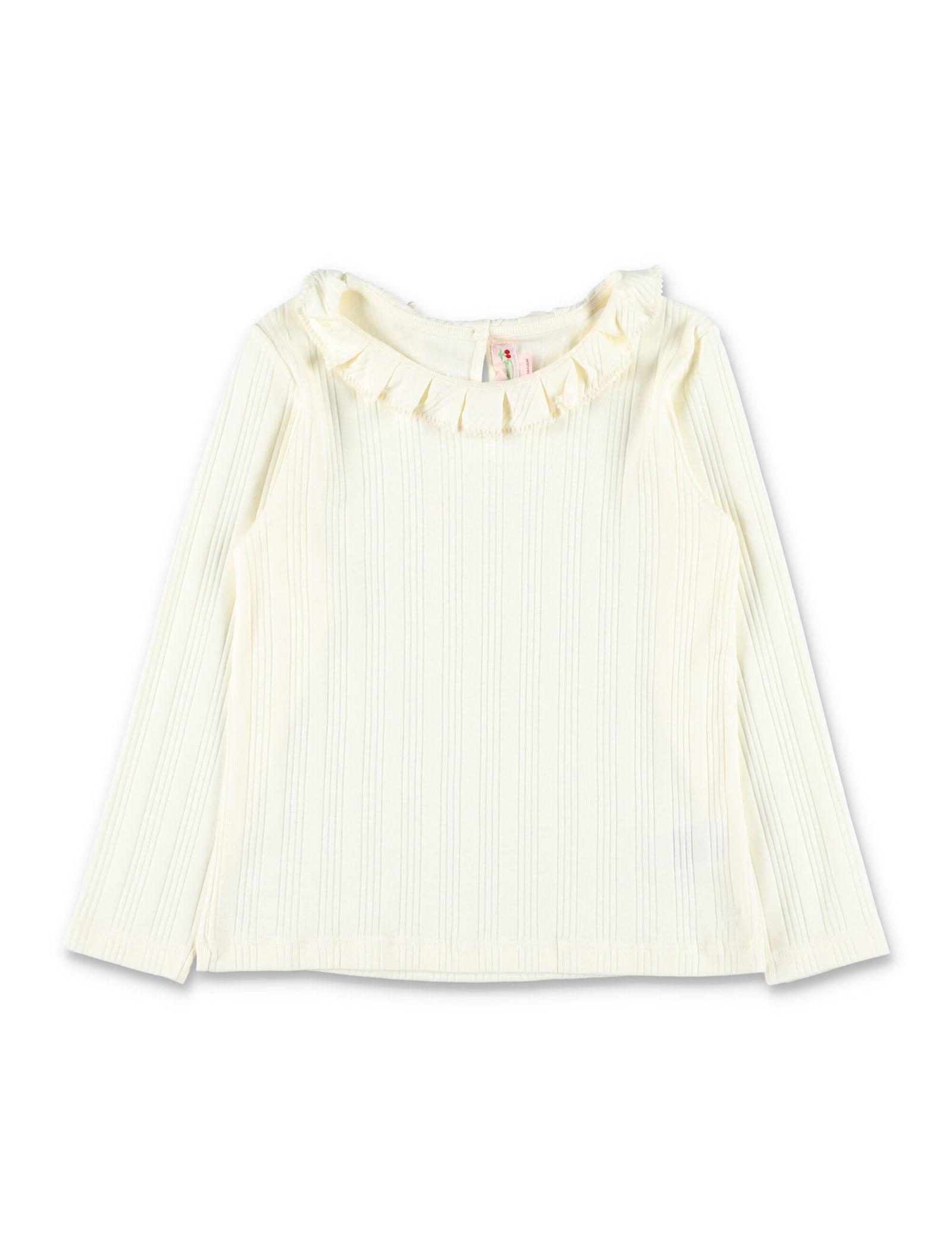 bonpoint kid - bess organic cotton t-shirt with pleated collar