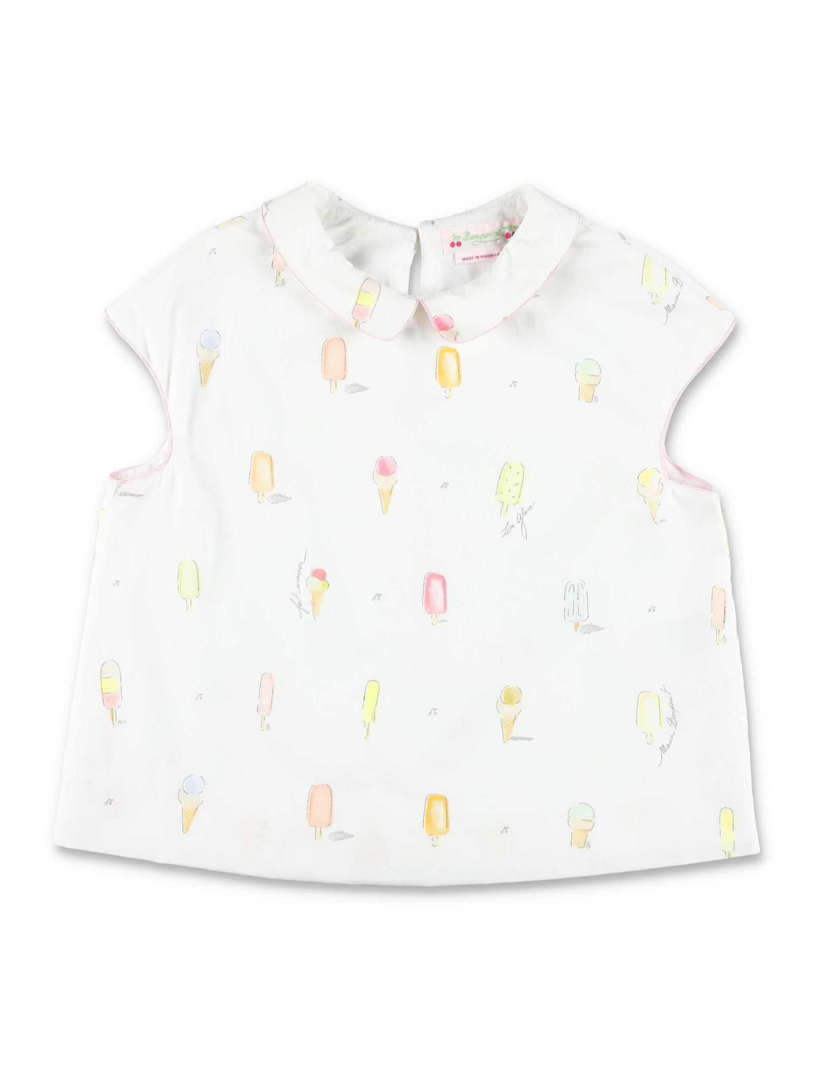 bonpoint kid - elivia blouse with ice-cream motifs