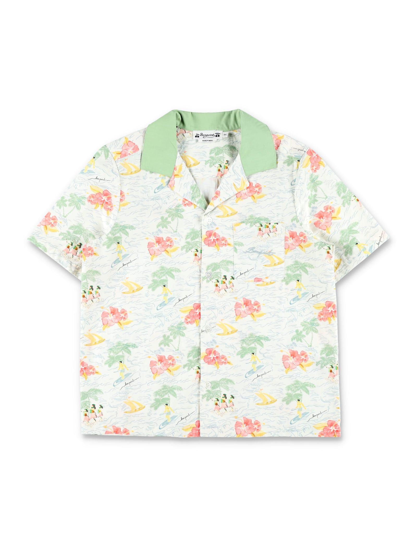 bonpoint kid - steve printed poplin shirt