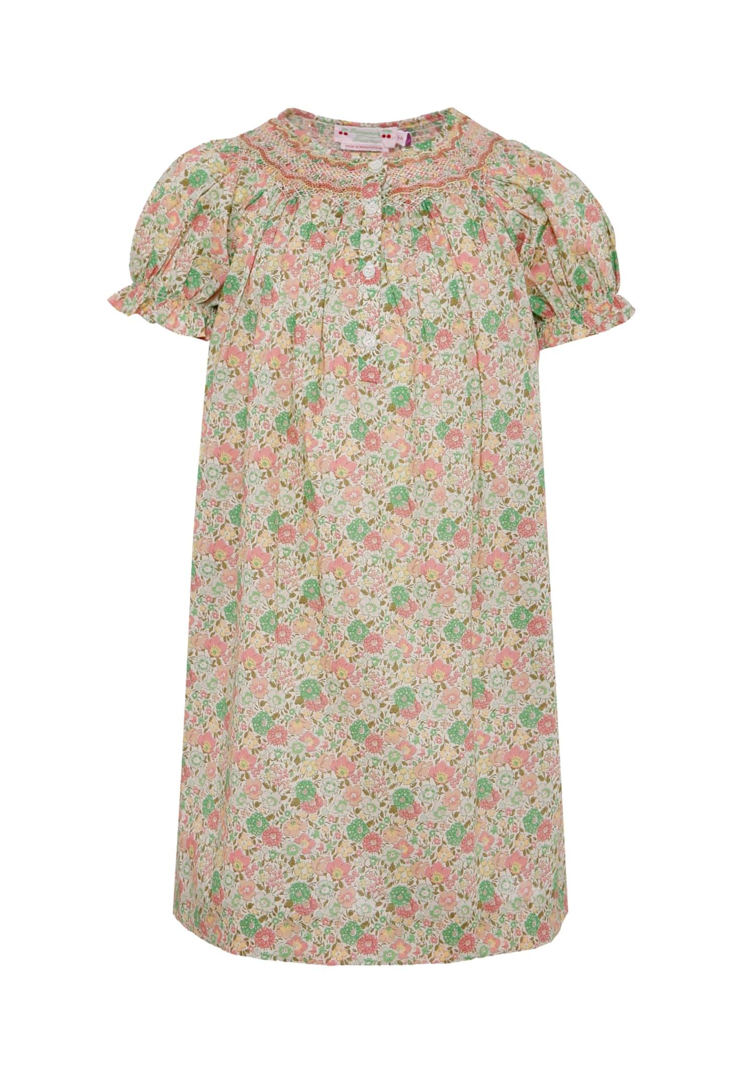 bonpoint multicolor dress for girl with floral print