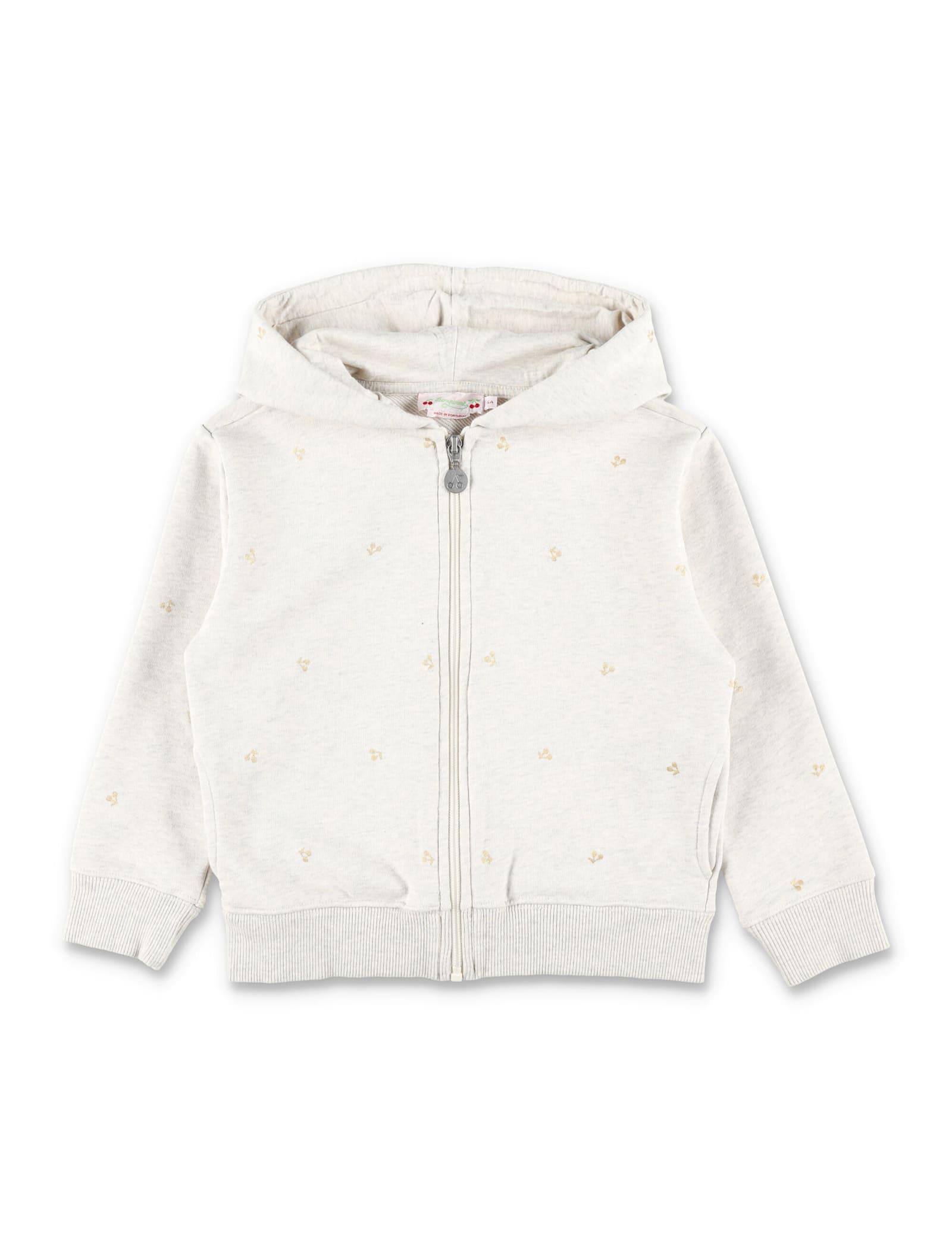 bonpoint talent organic cotton girls hoodie with cherry print