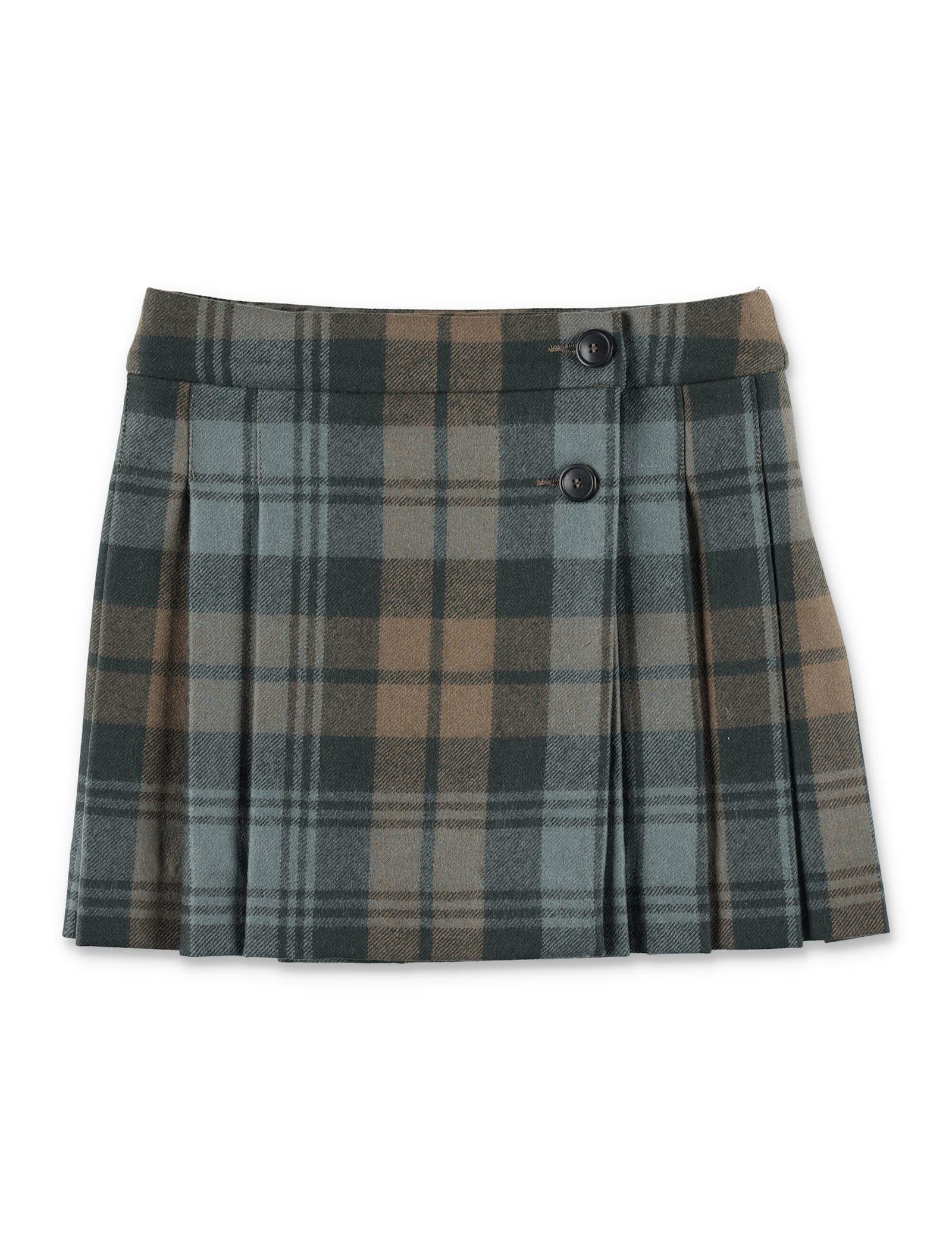 bonpoint talissa pleated tartan wool skirt