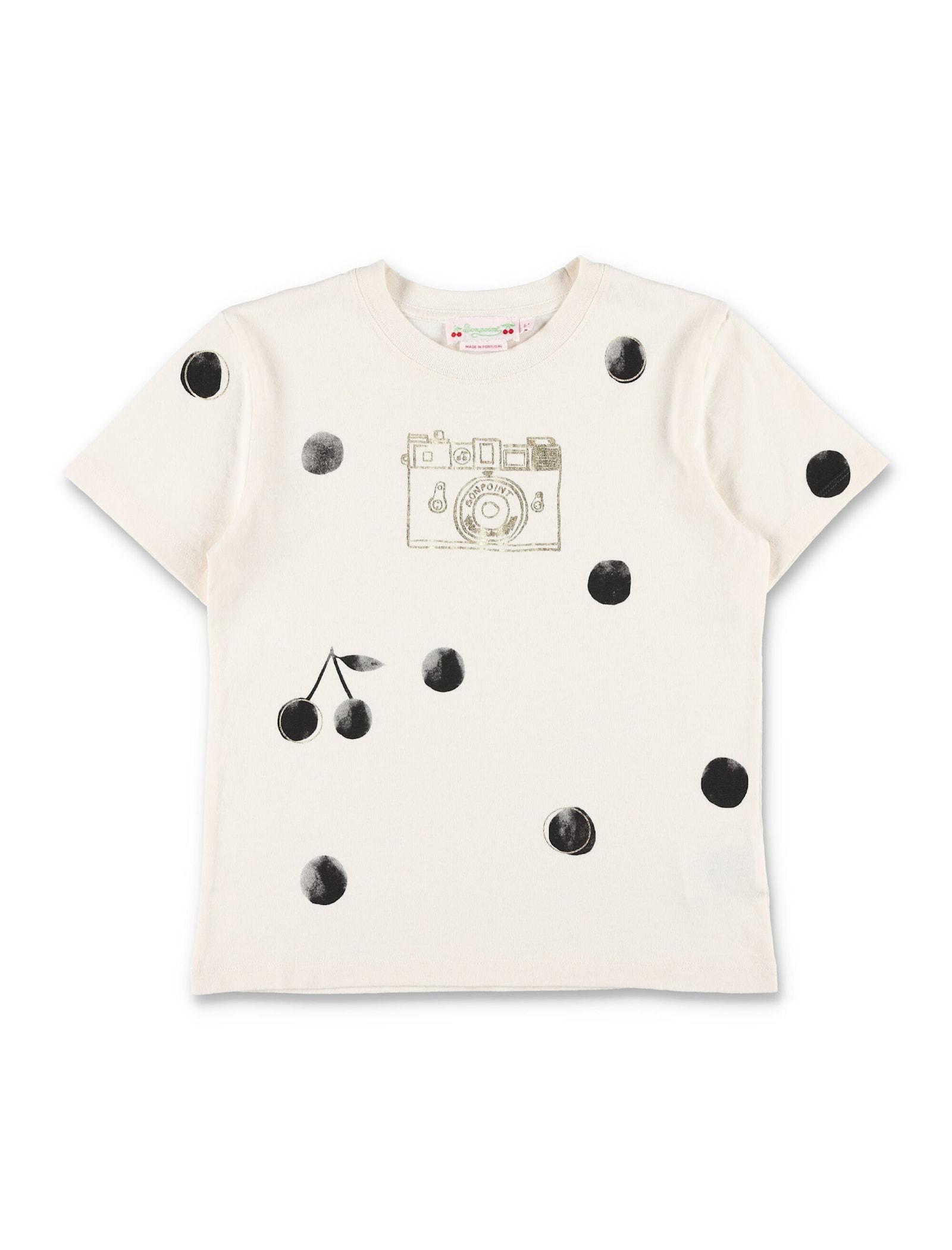 bonpoint white t-shirt with retro print