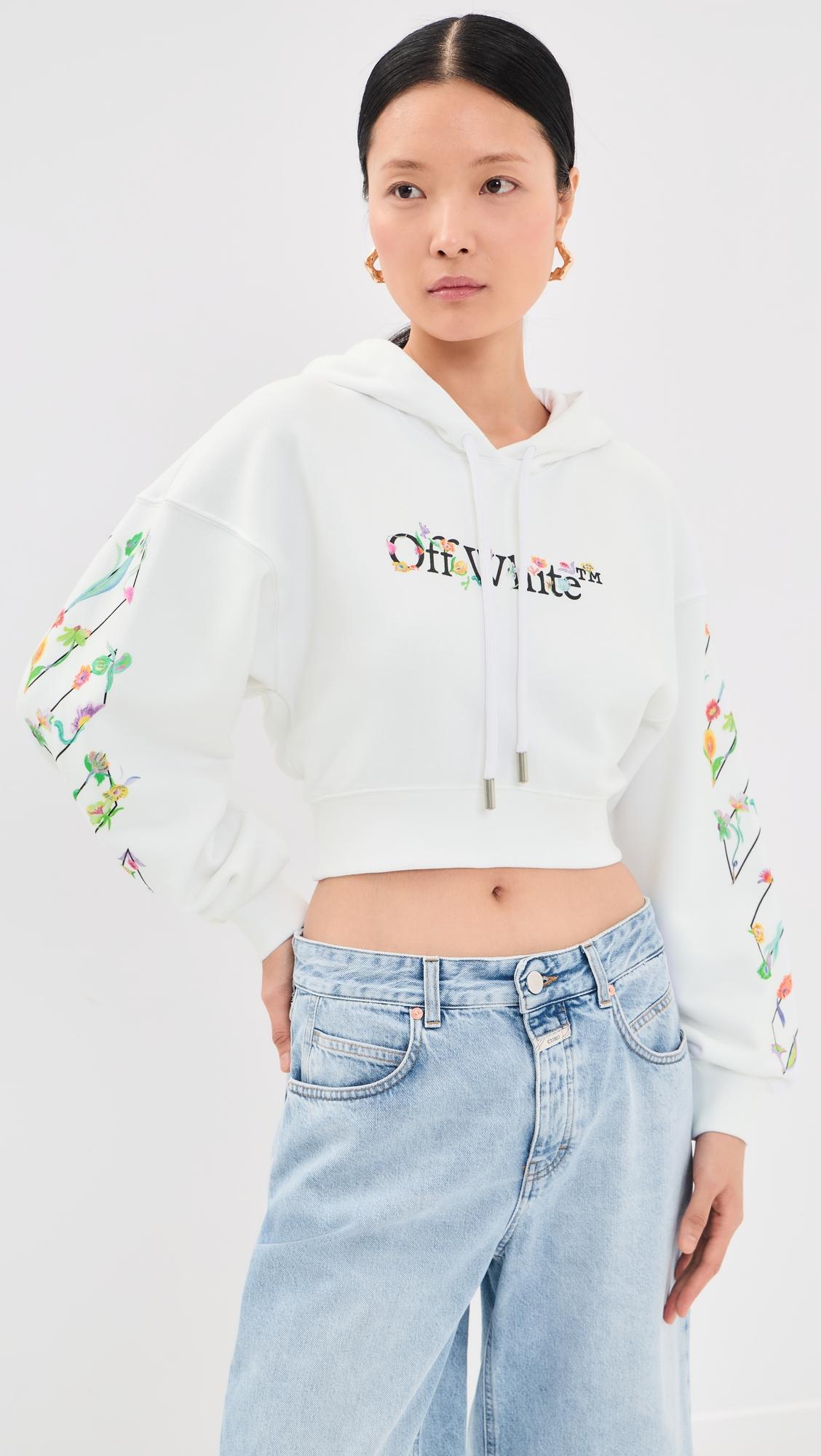 bookish glowing flower crop hoodie