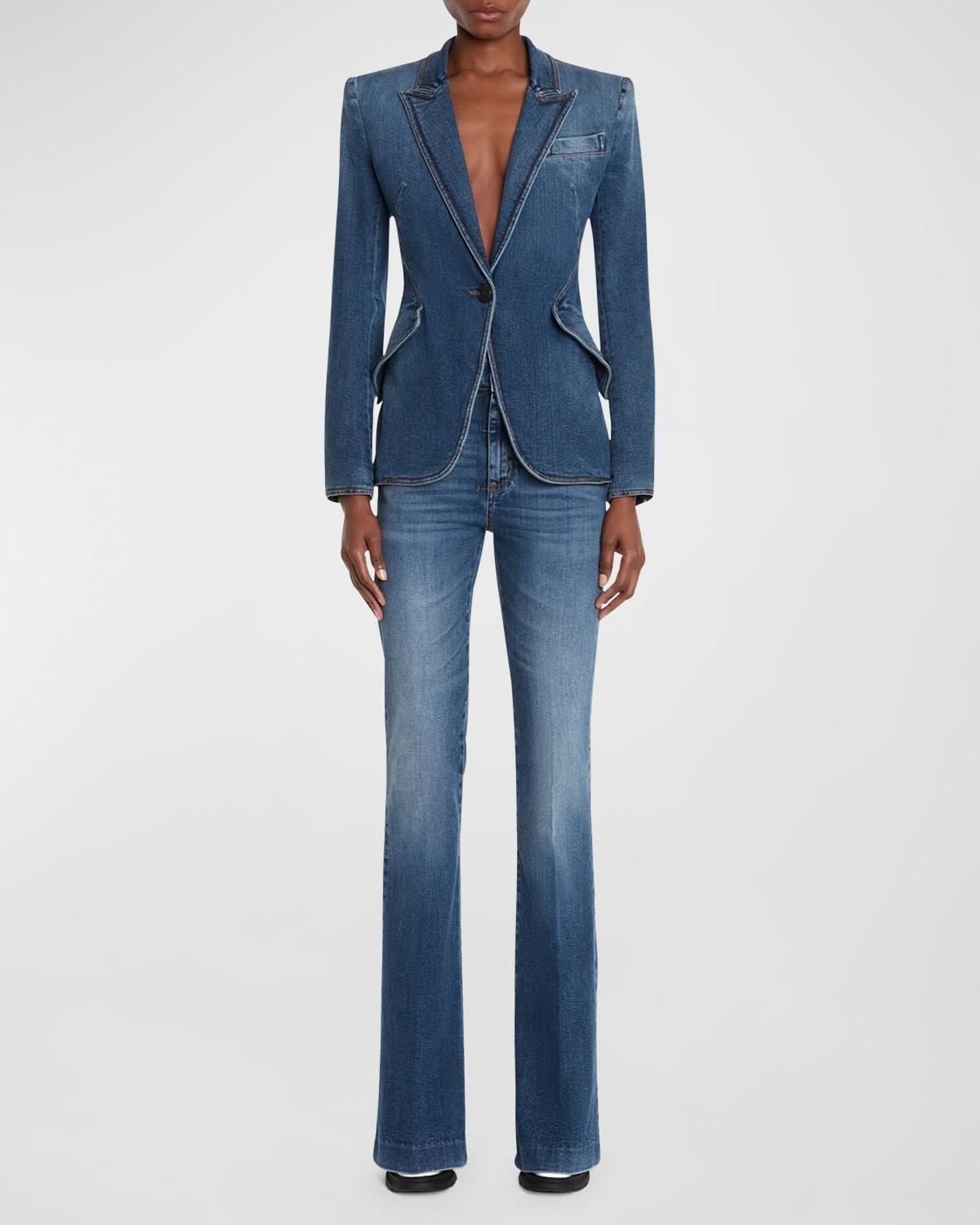boot-cut leg denim pants