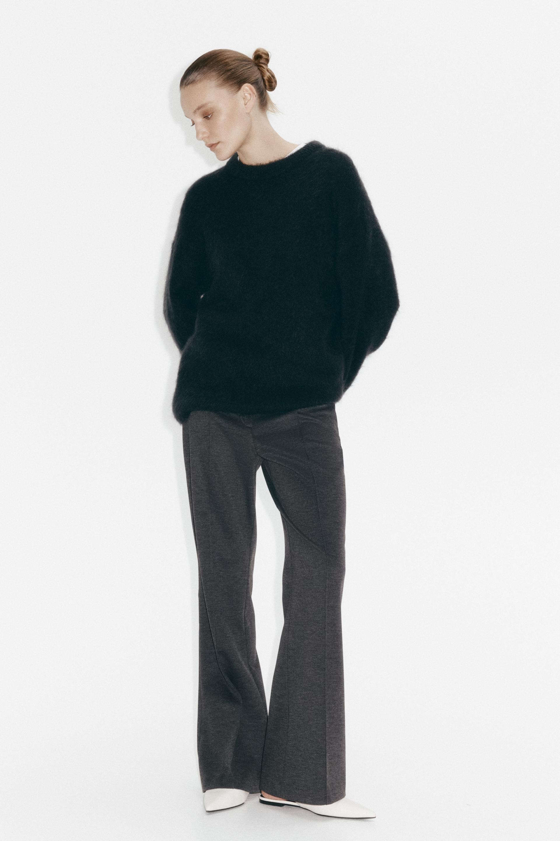 bootcut crease-front pants