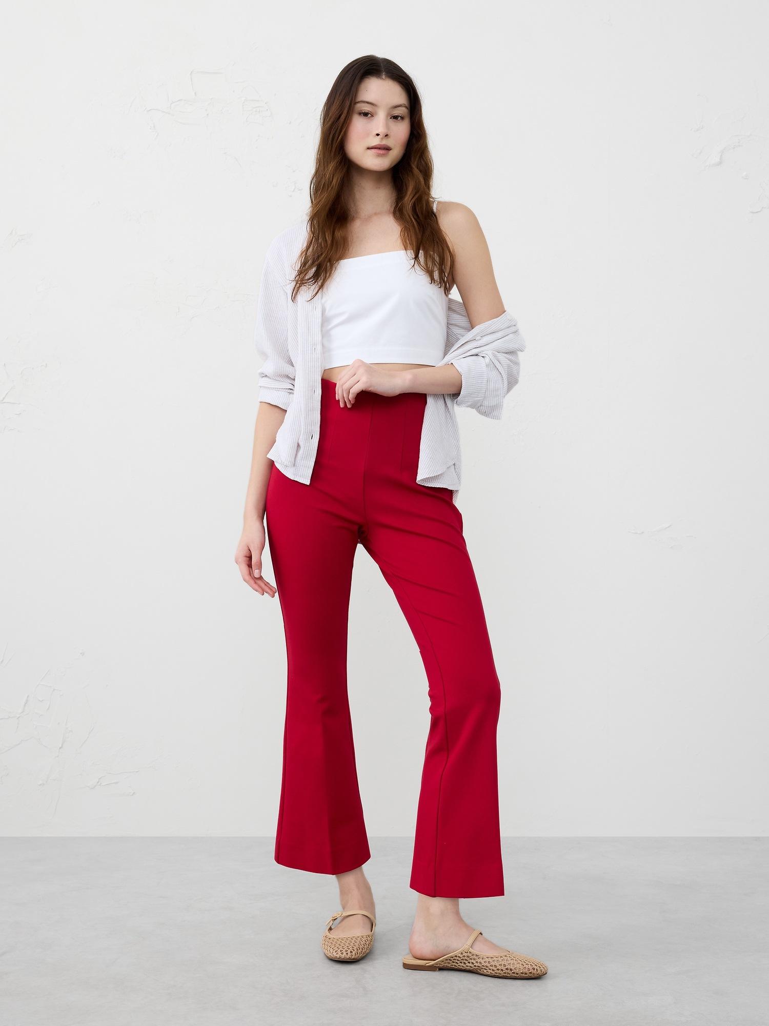 bootcut cropped ponte pull-on pant