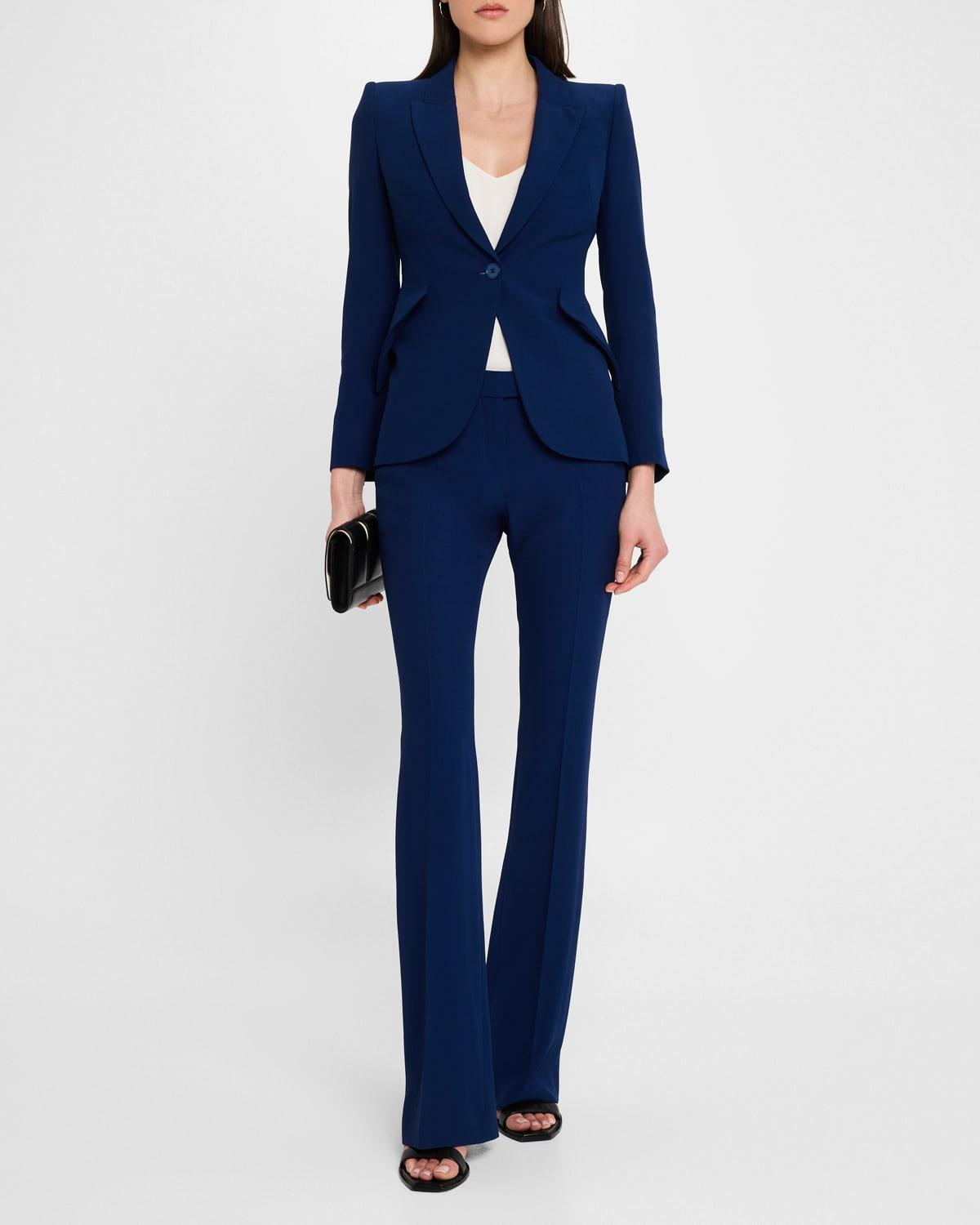 bootcut leaf crepe trousers