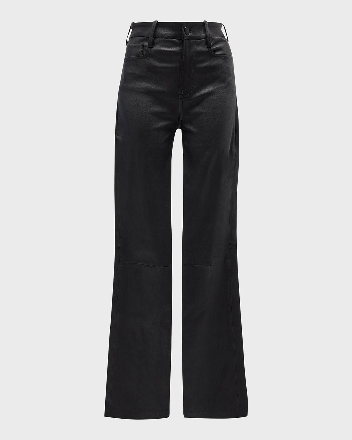 bootcut stretch leather pants