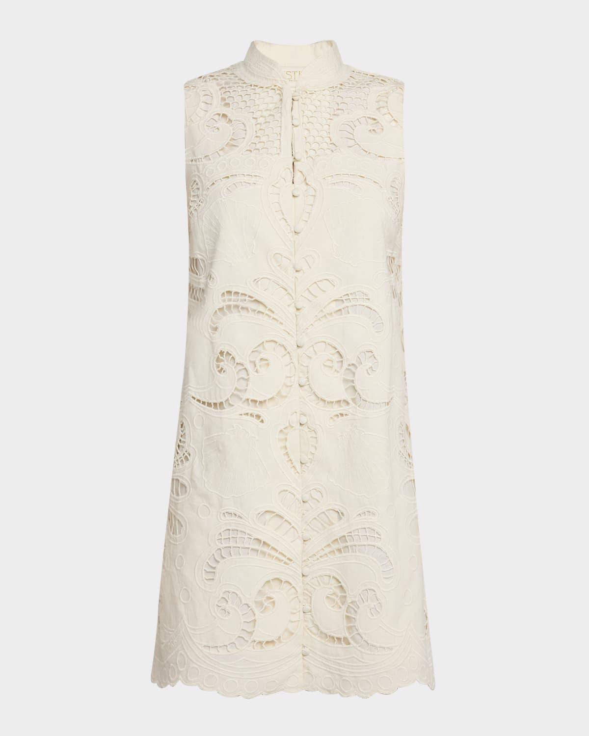bora bora sleeveless embroidered mini dress
