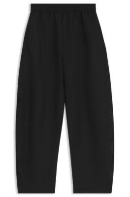 boss balloon-leg trousers with elasticated waist - black women's casual pants