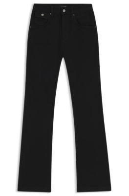 boss black wide leg jeans in stretch denim - black women's pants