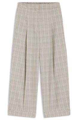boss checked oversized-fit trousers in stretch wool - patterned women's formal pants