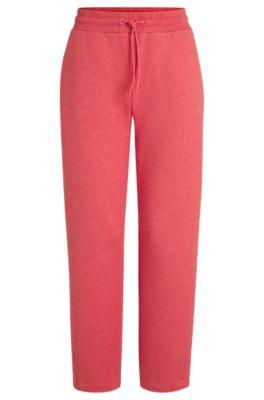 boss cropped tracksuit bottoms with double b monogram - dark pink women's pants