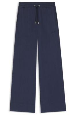 boss embroidered-logo tracksuit bottoms in a relaxed fit - dark blue women's pants