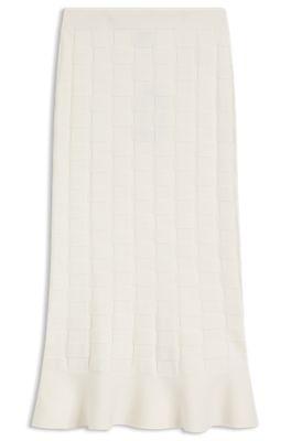 boss knitted skirt with check texture - white women's maxi skirts