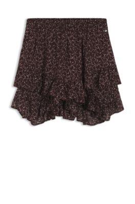 boss layered skort with modern print - patterned women's mini skirts