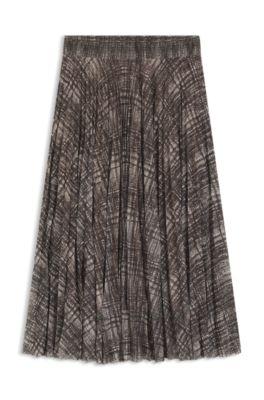 boss lined skirt in plissé tulle - patterned women's all clothing